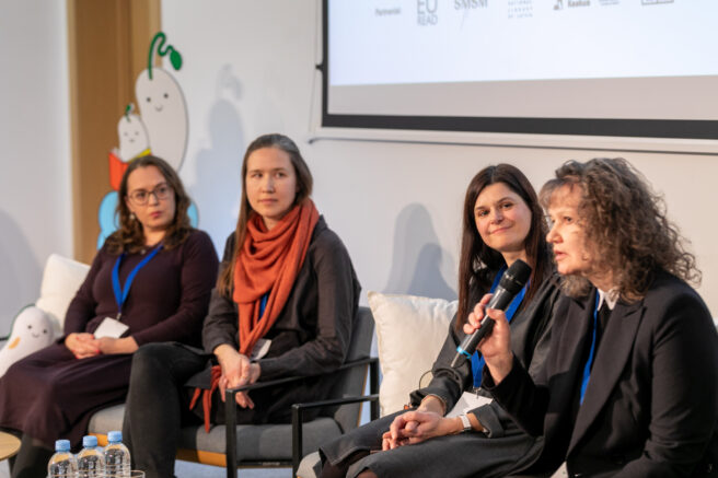 Participants of the discussion “The role and impact of libraries in the context of early reading”