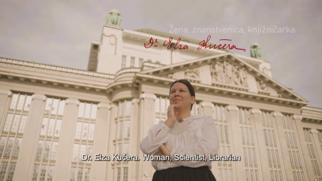 Snapshot from the video reportage “Dr. Elza Kučera. Woman, Scientist, Librarian”.